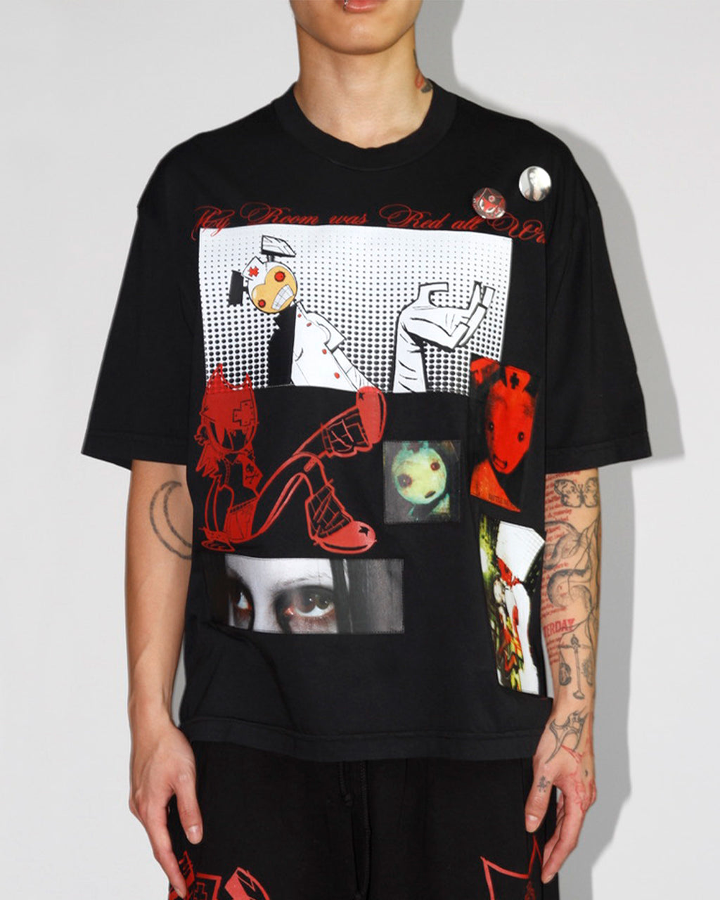 Battle Nurse Patchwork Black T-Shirt